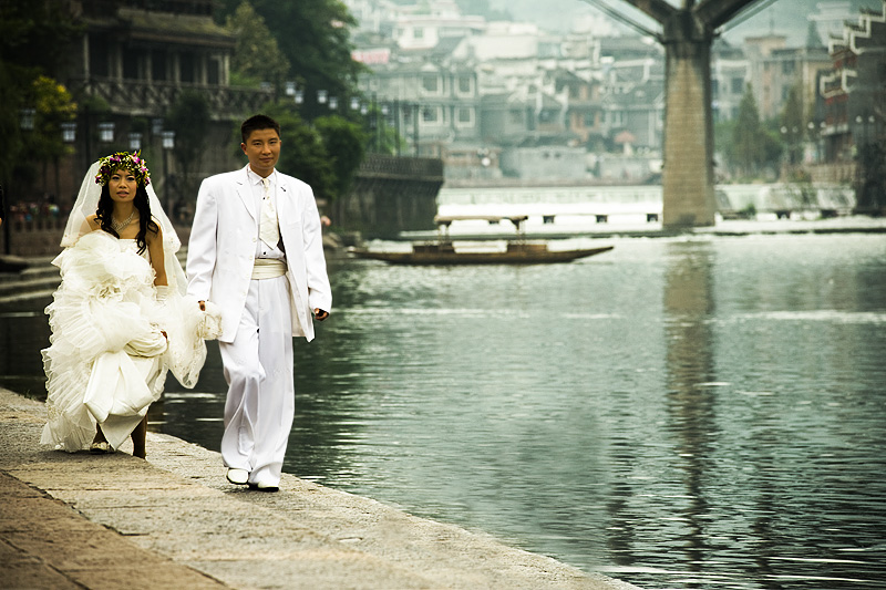 Chinese Bride Groom Wedding Dress Li River Fenghuang Hunan China Daily 
