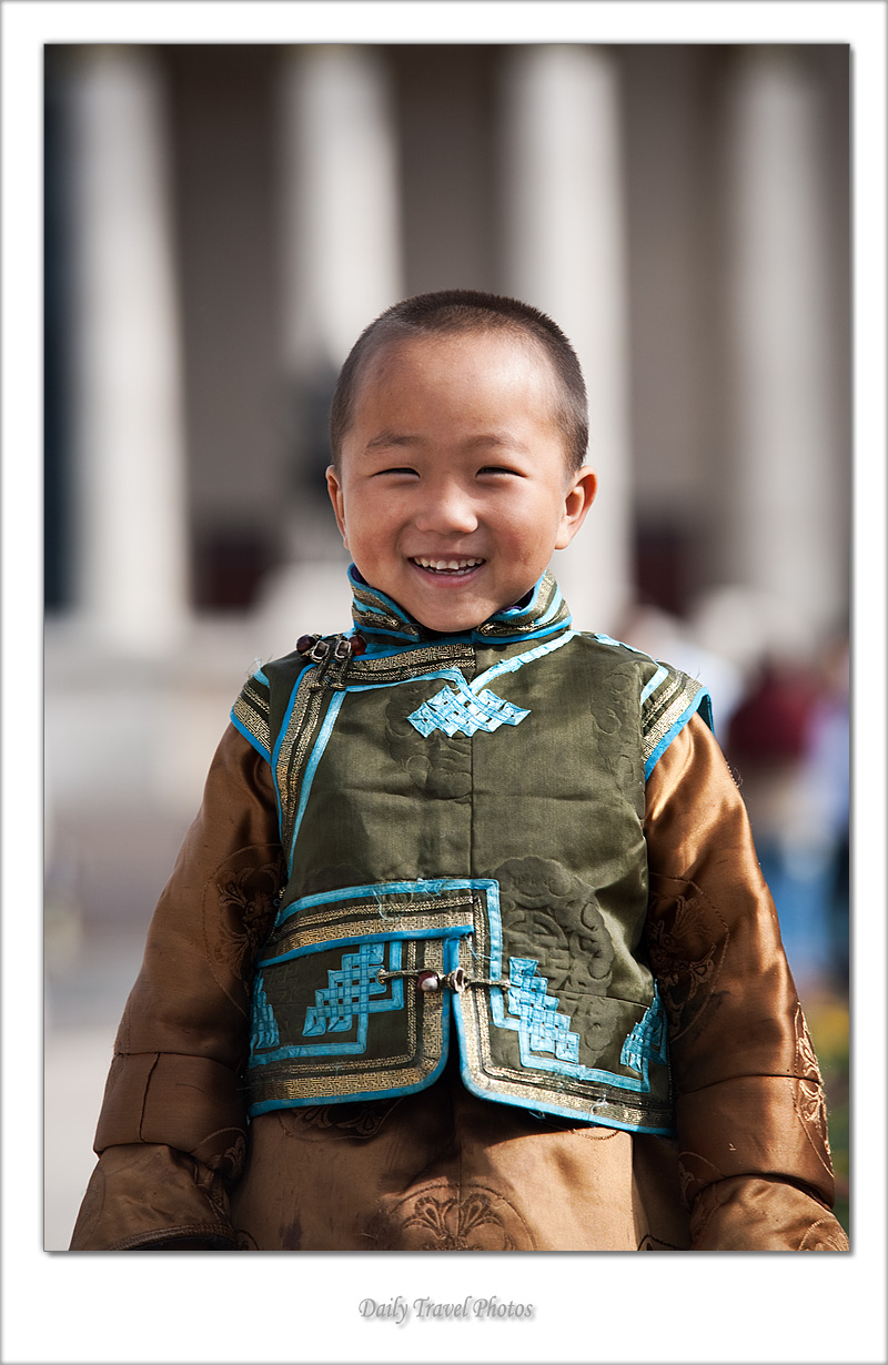 Young Mongolian boy in a traditional vest - Ulaan Baatar, Mongolia - Daily Travel Photos