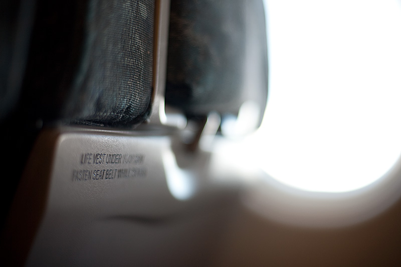 Seat tray in locked and upright position.  - Airplane, Kuala Lumpur <-> London - Daily Travel Photos