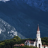 Valley View Photo: An ancient church at the foot of the Alps.