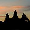Sunrise Silhouette Photo: Silhouette of Angkor Temple at the Angkor Wat complex in Siem Reap, Cambodia (ARCHIVED PHOTO on the weekends - originally photographed 2007/05/17).