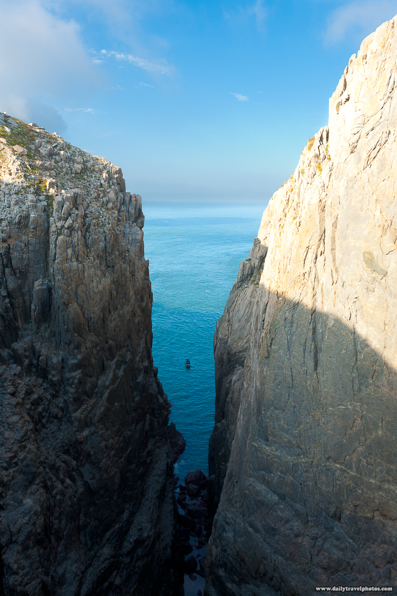 Suicide Cliffs Dramatic Rock Drop Fishing Boat Gap - Dongyin, Matsu Islands, Taiwan - Daily Travel Photos
