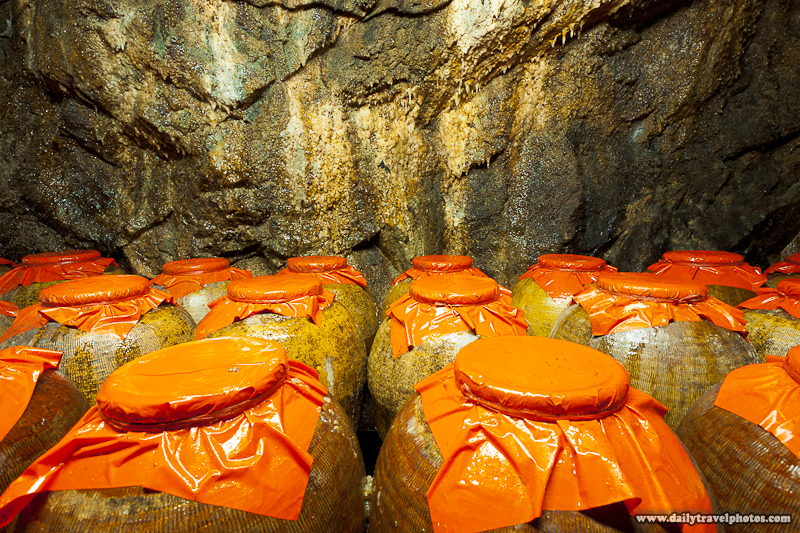 Large Containers Jars Hold Distilled Liquor in Humid Cave - Nangan, Matsu Islands, Taiwan - Daily Travel Photos