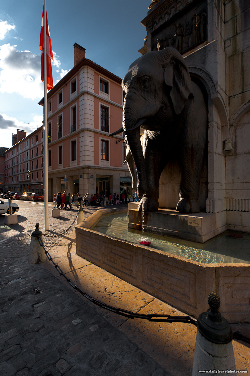 Downtown Elephant Fountain - Chambery, France - Daily Travel Photos