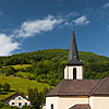 Hilly Hamlet Photo: A small picturesque village placed on a beautiful rolling hill near the Swiss border.