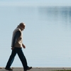 Lake Leisure Photo: A local resident takes a stroll along Annecy Lake in the autumn.
