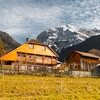 Cliche Chalet Photo: A beautiful chalet among the sickeningly picturesque French Alps and its snow-capped peaks.